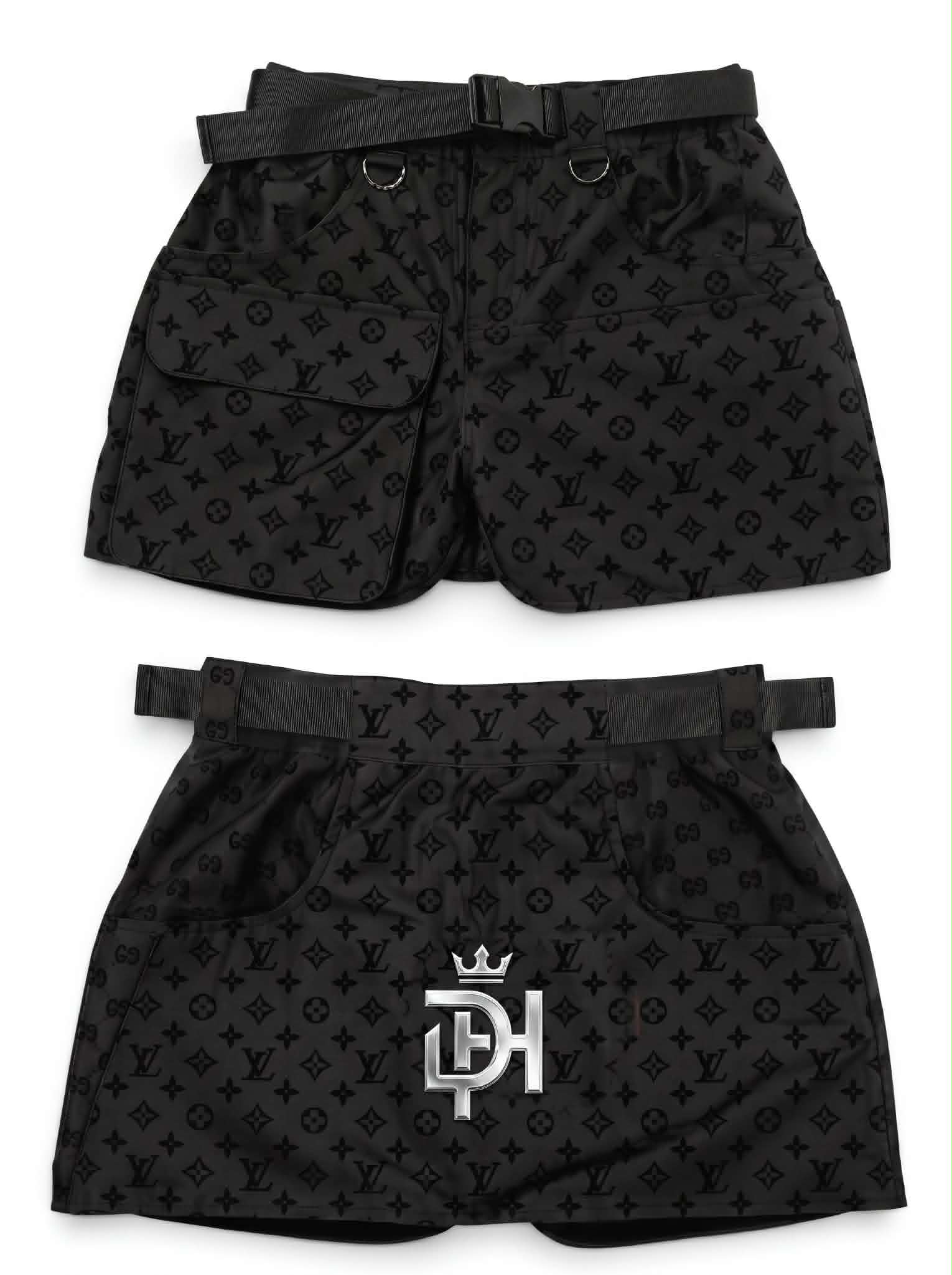 LV Black Print Kilt